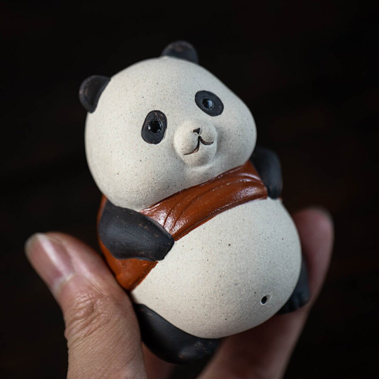 Adorable Little Panda Ceramic Tea Pet