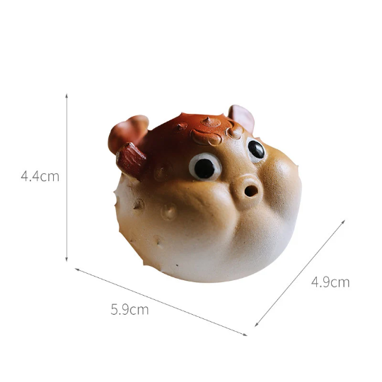 Adorable Pufferfish Ceramic Tea Pet