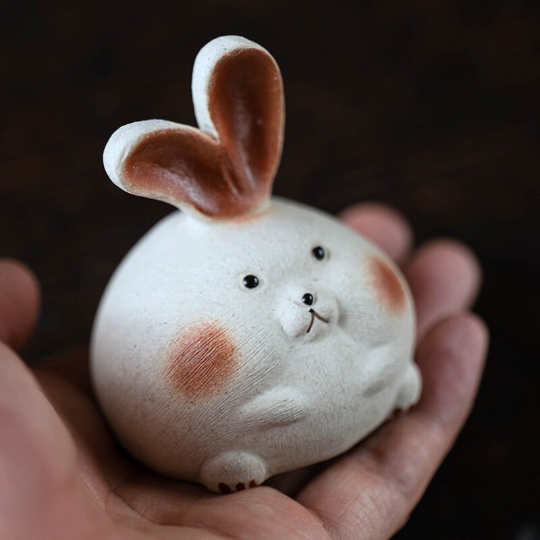 Adorable Cute Rabbit Ceramic Tea Pet