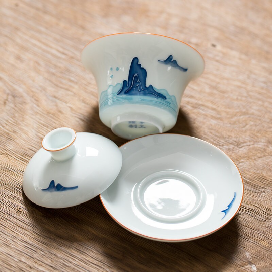 Jingdezhen Handpainted White Procelain Gaiwan 150ml