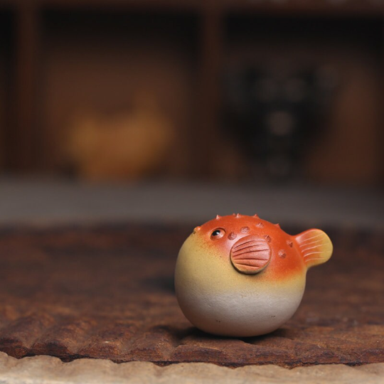 Set of 3 Pufferfish Ceramic Tea Pets