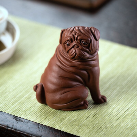 The Cute Dog Purple Clay Tea Pet