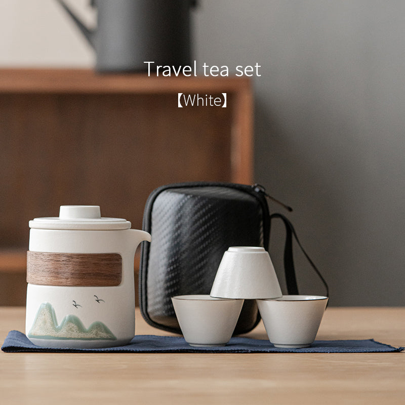 Birds in the Mountains Ceramics Travel Tea Set 300ml