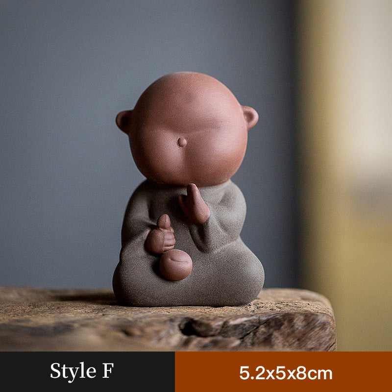 Adorable Little Monk Ceramic Tea Pet