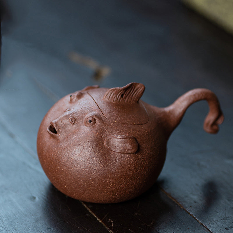 Puffer-like Purple Clay Tea Pot 140ml