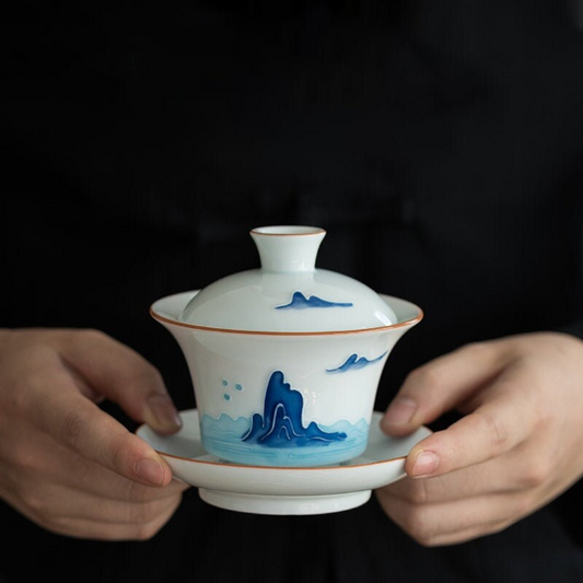 Jingdezhen Handpainted White Procelain Gaiwan 150ml