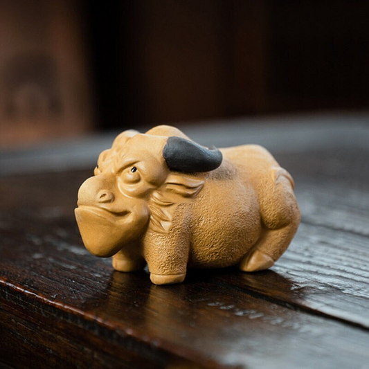 Little Yellow Bull Ceramic Tea Pet