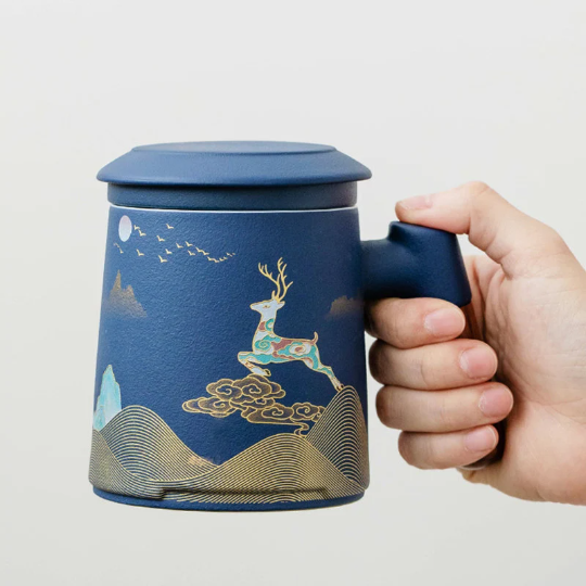 Handpainted Deer Infusion Mug 400ml