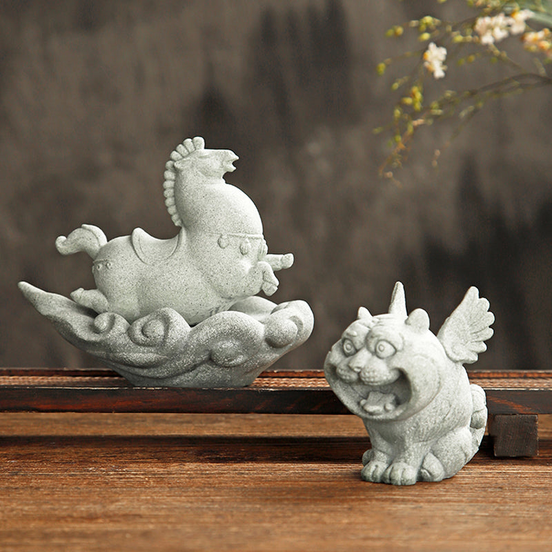 Rocking Animal Creative Green Sandstone Tea Pet