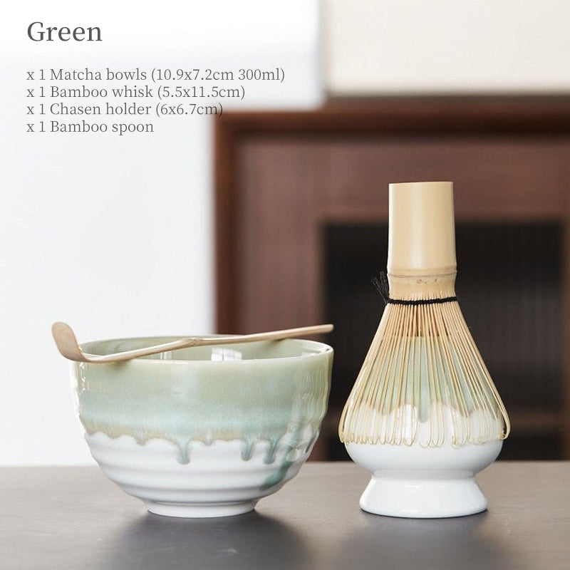 Flowing Glazed Ceramic Matcha Set 300ml