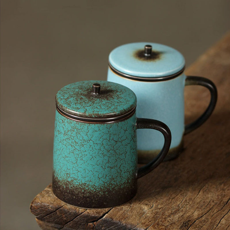 Turquoise Green Glaze Dehua Ceramic Mug 390ml