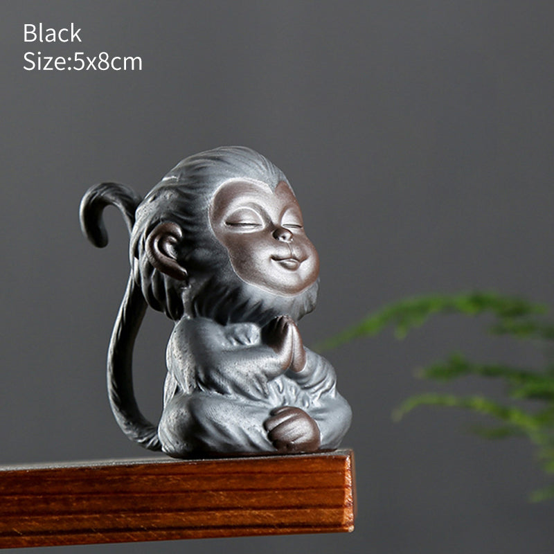 Ceramic Little Monkey Tea Pet Ornament