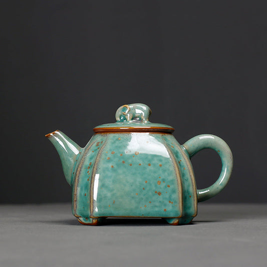 Green Glaze Kiln-Changed Teapot 250ml