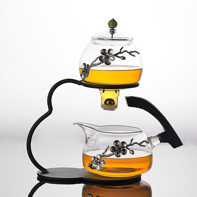 Carved Craftsmanship Automatic Glass Tea Brewing Set 250ml