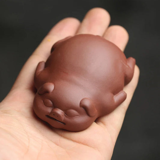 Lucky Pig Ceramic Tea Pet