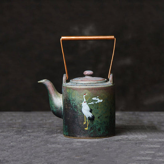 Vintage Crane Ceramic Teapot 180ml