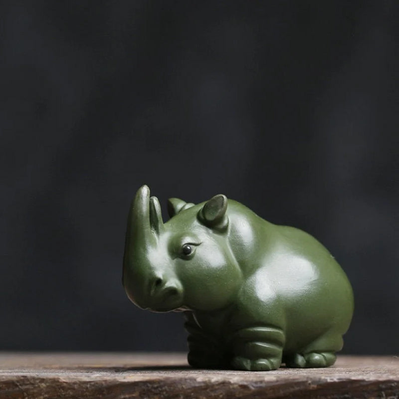 Green Mud Purple Clay Rhino Tea Pet