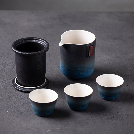 Mountain & Ocean Porcelain Travel Tea Set 300ml