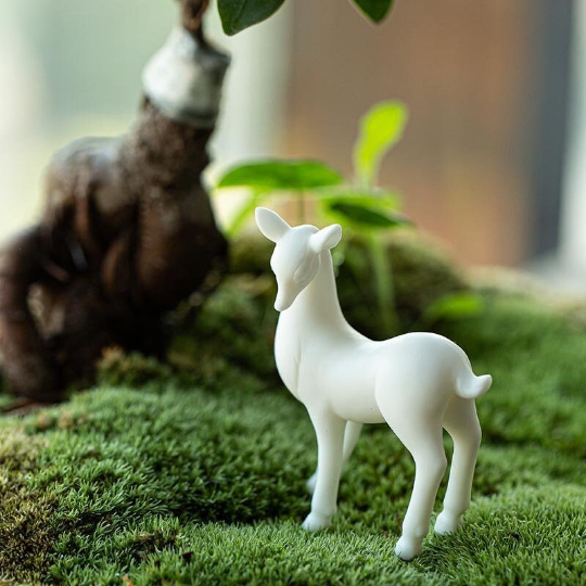 Miniature White Porcelain Deer Tea Pet