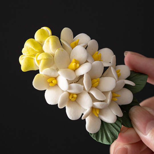 Hand-Pinched Hydrangea Ceramic Tea Pet