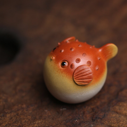 Set of 3 Pufferfish Ceramic Tea Pets