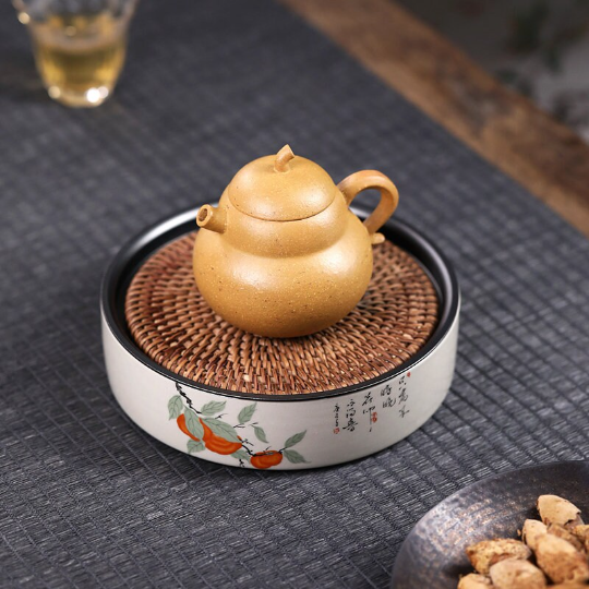 Gourd-Shaped Handmade Purple Clay Tea Pot 120ml