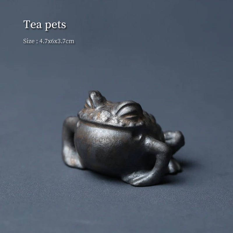 Fortune Frog Ceramic Tea Pet Ornament