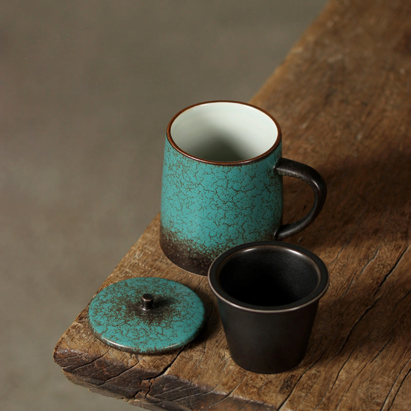 Turquoise Green Glaze Dehua Ceramic Mug 390ml