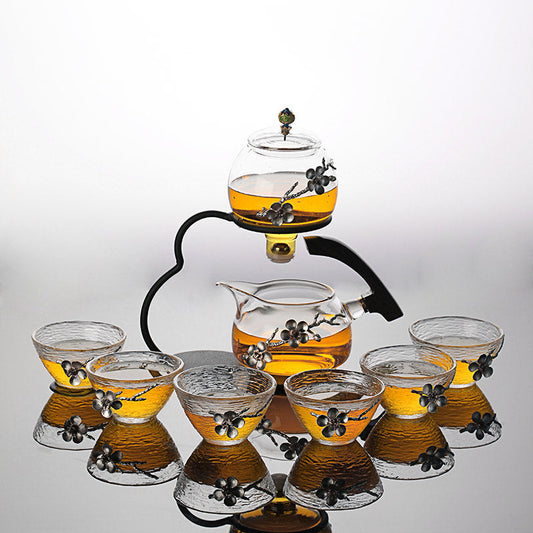 Carved Craftsmanship Automatic Glass Tea Brewing Set 250ml