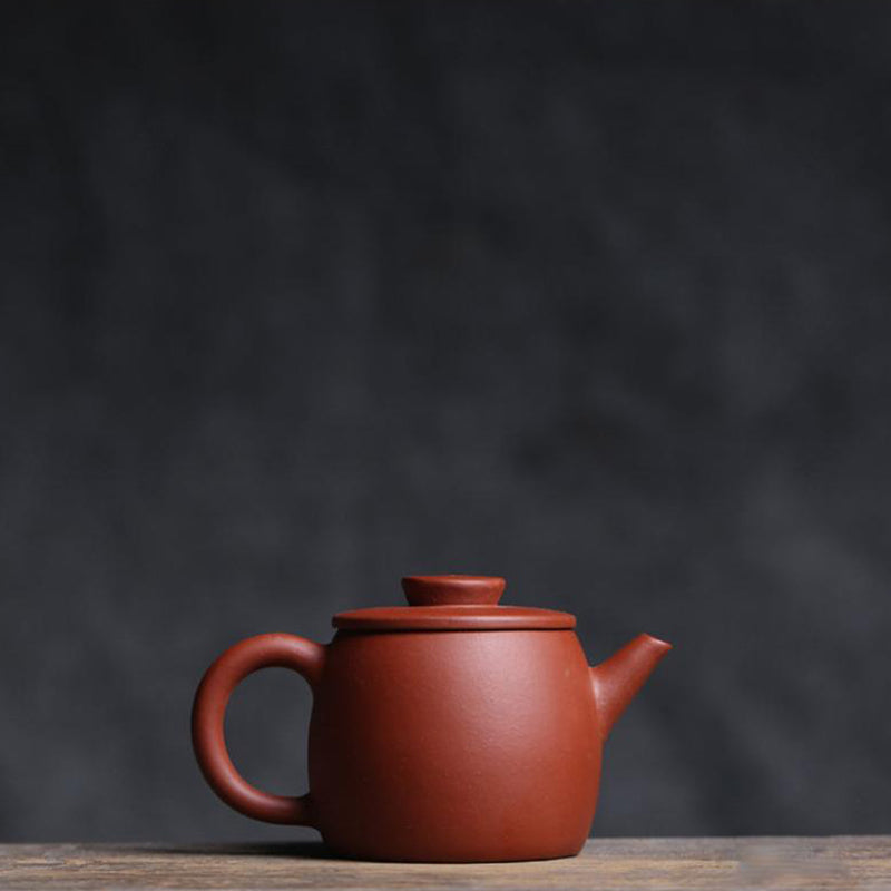 Elegant Red Clay Teapot with Handmade Inscriptions 100ml