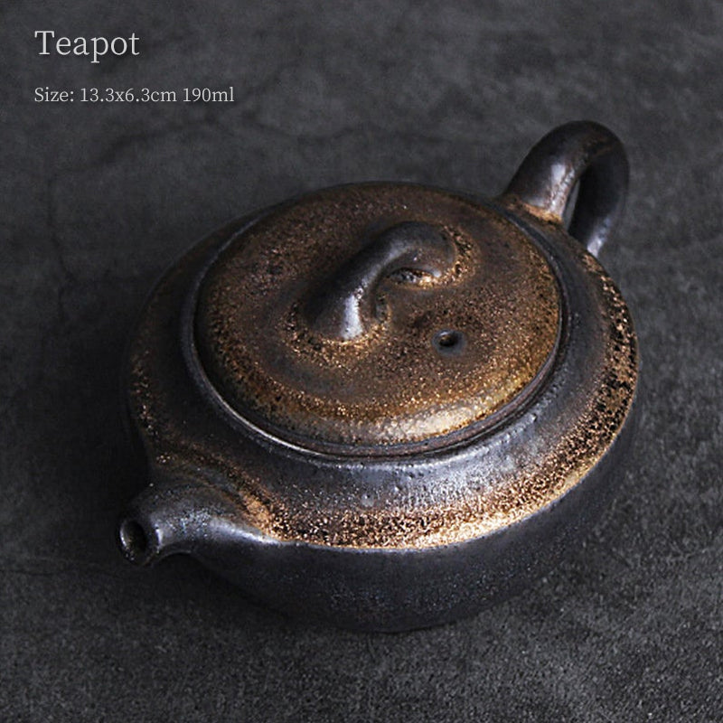 Handmade Rough Pottery Personality Teapot 190ml