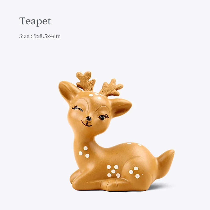 Plum Blossom Deer Ceramic Tea Pet