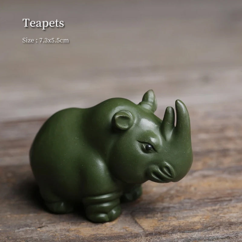 Green Mud Purple Clay Rhino Tea Pet