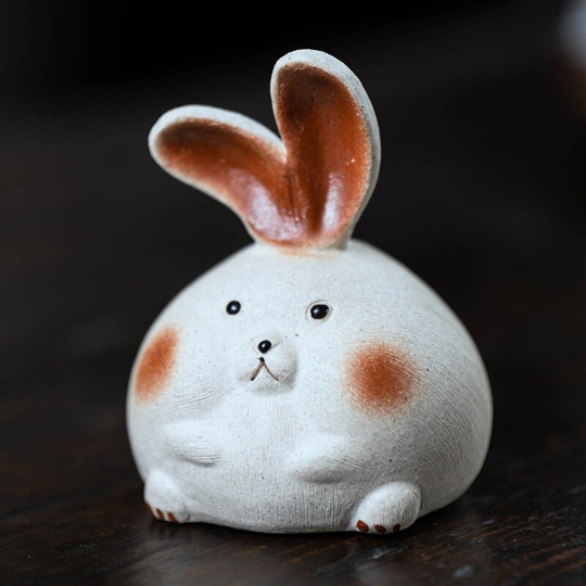 Adorable Cute Rabbit Ceramic Tea Pet