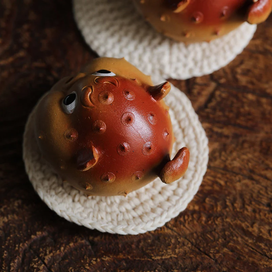 Adorable Pufferfish Ceramic Tea Pet