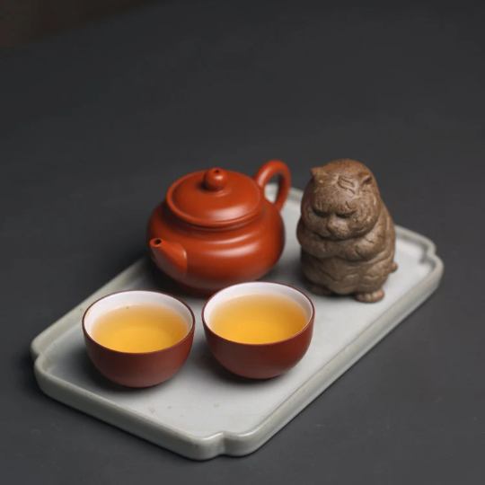 Angry Fat Tiger  Purple Clay Tea Pet