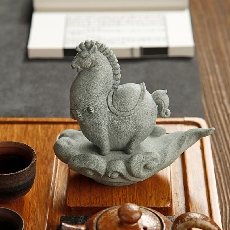 Rocking Animal Creative Green Sandstone Tea Pet