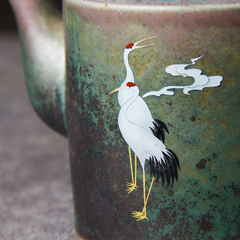 Vintage Crane Ceramic Teapot 180ml