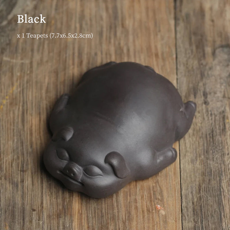 Lucky Pig Ceramic Tea Pet