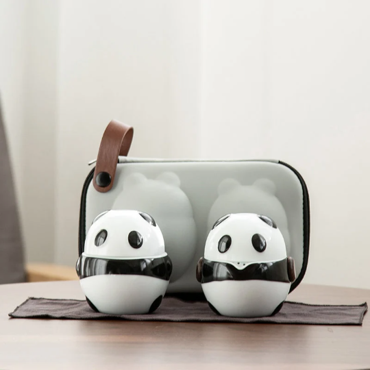 Cute Panda Ceramic Travel Tea Set 170ml