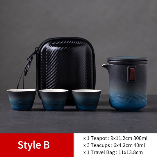 Mountain & Ocean Porcelain Travel Tea Set 300ml