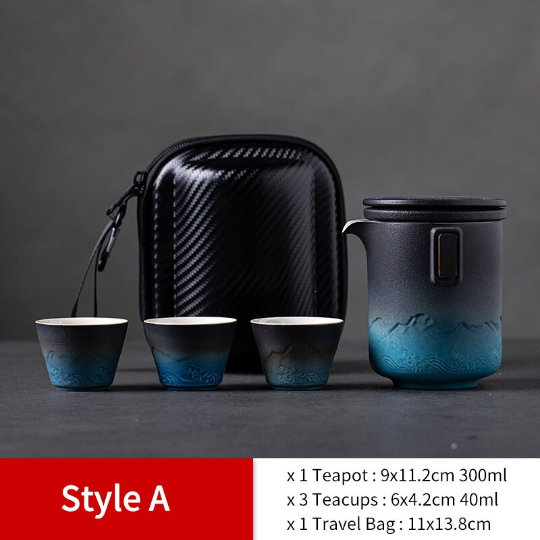 Mountain & Ocean Porcelain Travel Tea Set 300ml