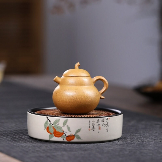 Gourd-Shaped Handmade Purple Clay Tea Pot 120ml