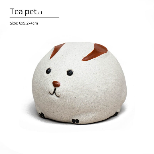 White Clay Little Rabbit Yixing Clay Tea Pet