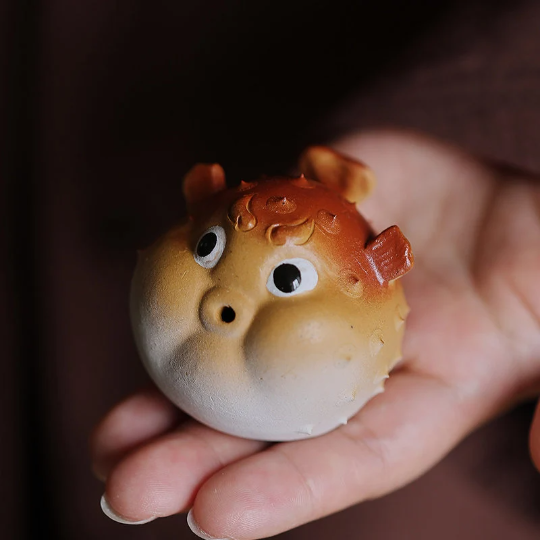 Adorable Pufferfish Ceramic Tea Pet