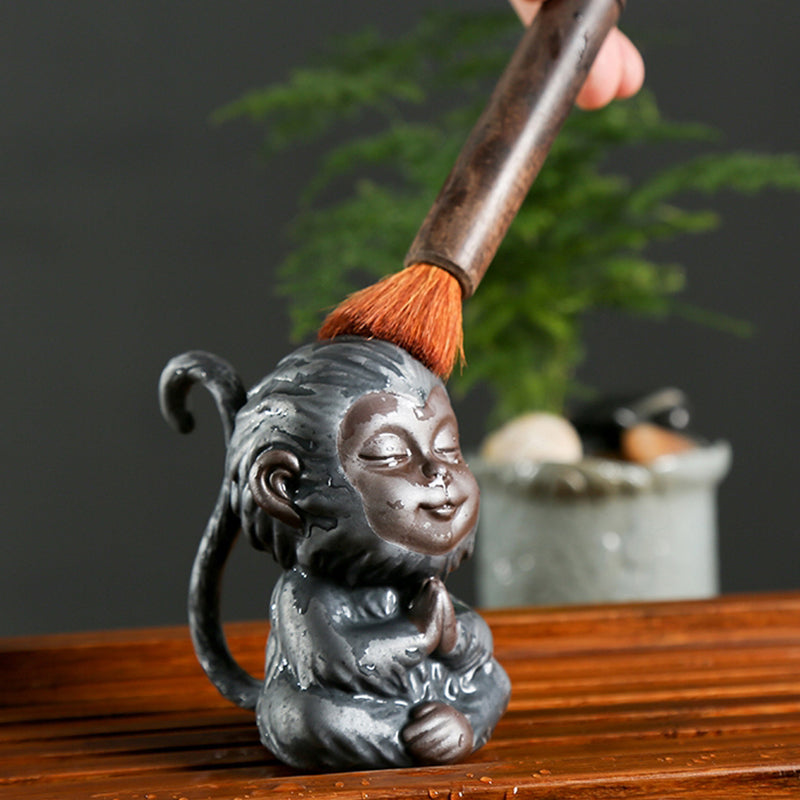 Ceramic Little Monkey Tea Pet Ornament