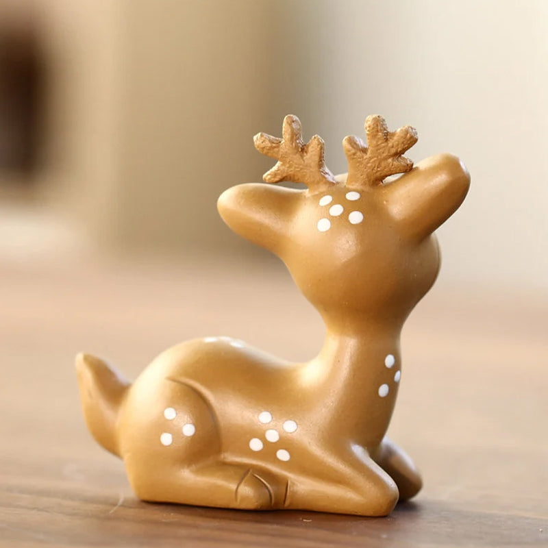 Plum Blossom Deer Ceramic Tea Pet