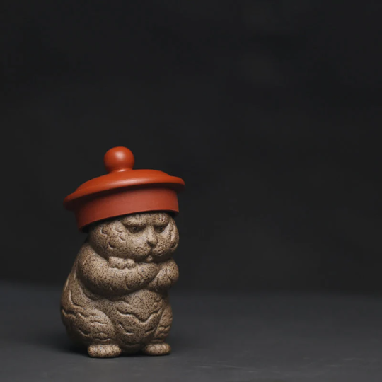 Angry Fat Tiger  Purple Clay Tea Pet