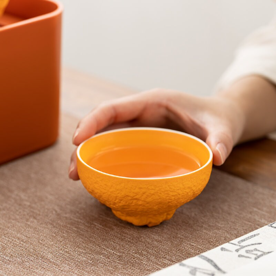 Creative Ceramic Orange Travel Tea Set