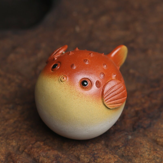 Set of 3 Pufferfish Ceramic Tea Pets